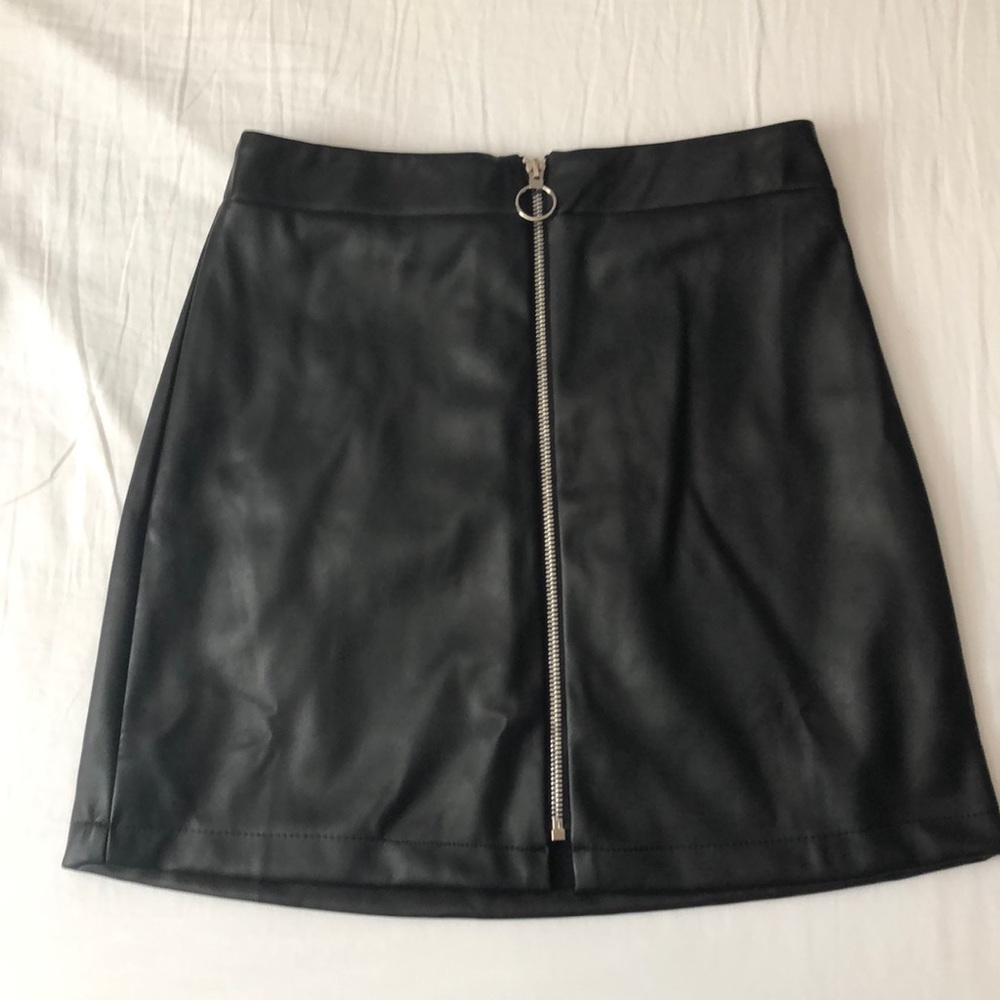 Faux leather skater skirt